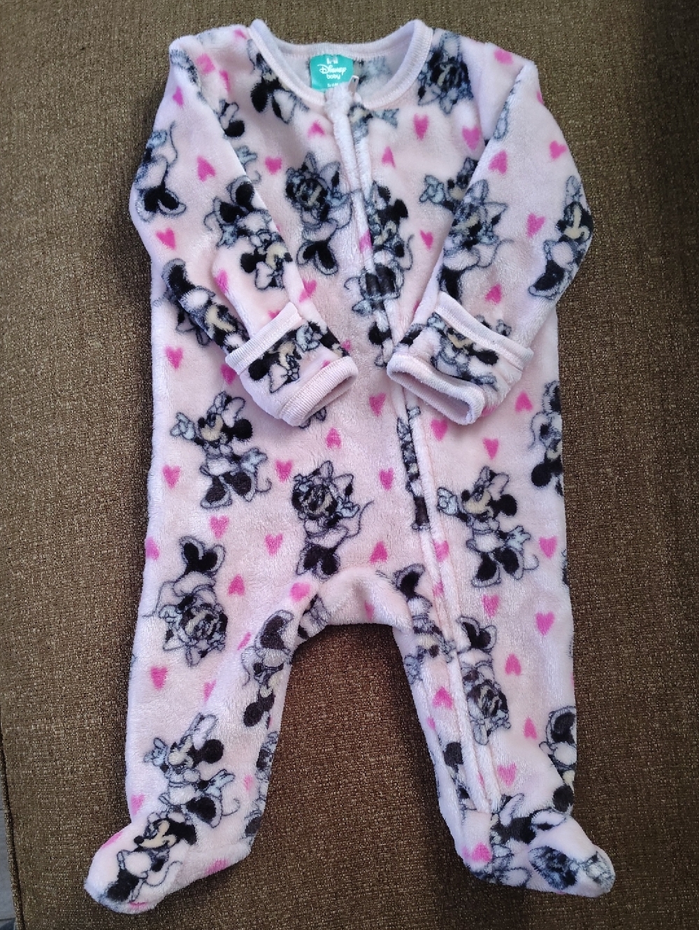 Disney Pink Minnie Mouse Fleece Footed One-Piece